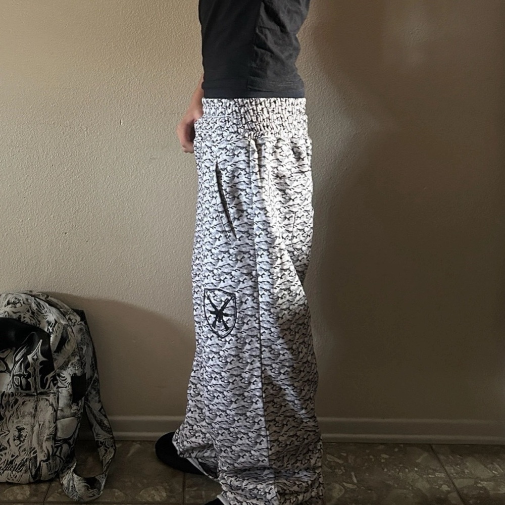 Black and White Geometric Joggers with Relaxed Fit
